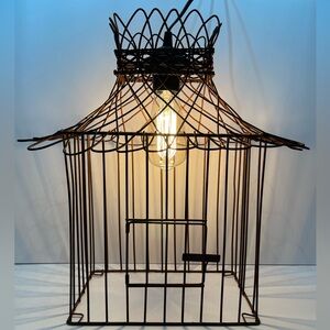 Vintage rustic birdcage pendant light